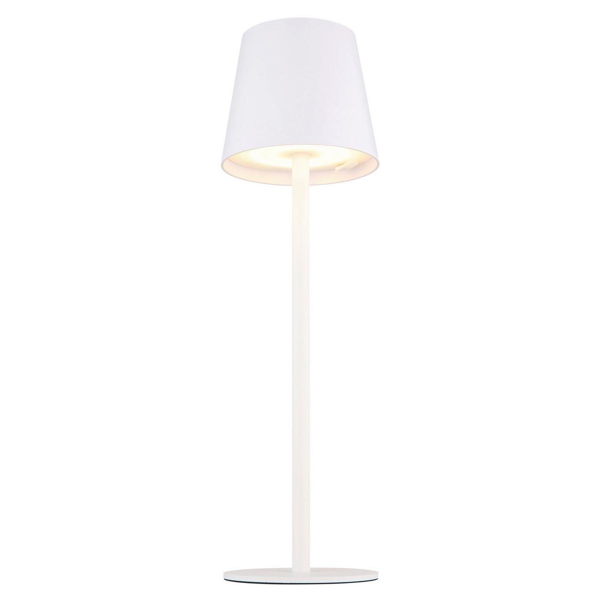 Akku-Tischleuchte 58438w 2 Höhen Montierbar - Opal/Weiß, Trend, Kunststoff/Metall (10,6/36cm) - Globo