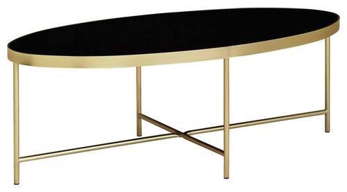 Konferenční stůl černý/zlatý - černá/barvy zlata, Design, kov/sklo (110/56/41cm) - MID.YOU