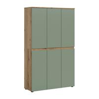 Garderobenschrank Eichefarben/graugrün B: 105 Cm - Eichefarben/Schwarz, Design, Holzwerkstoff (105/175/37cm) - Livetastic