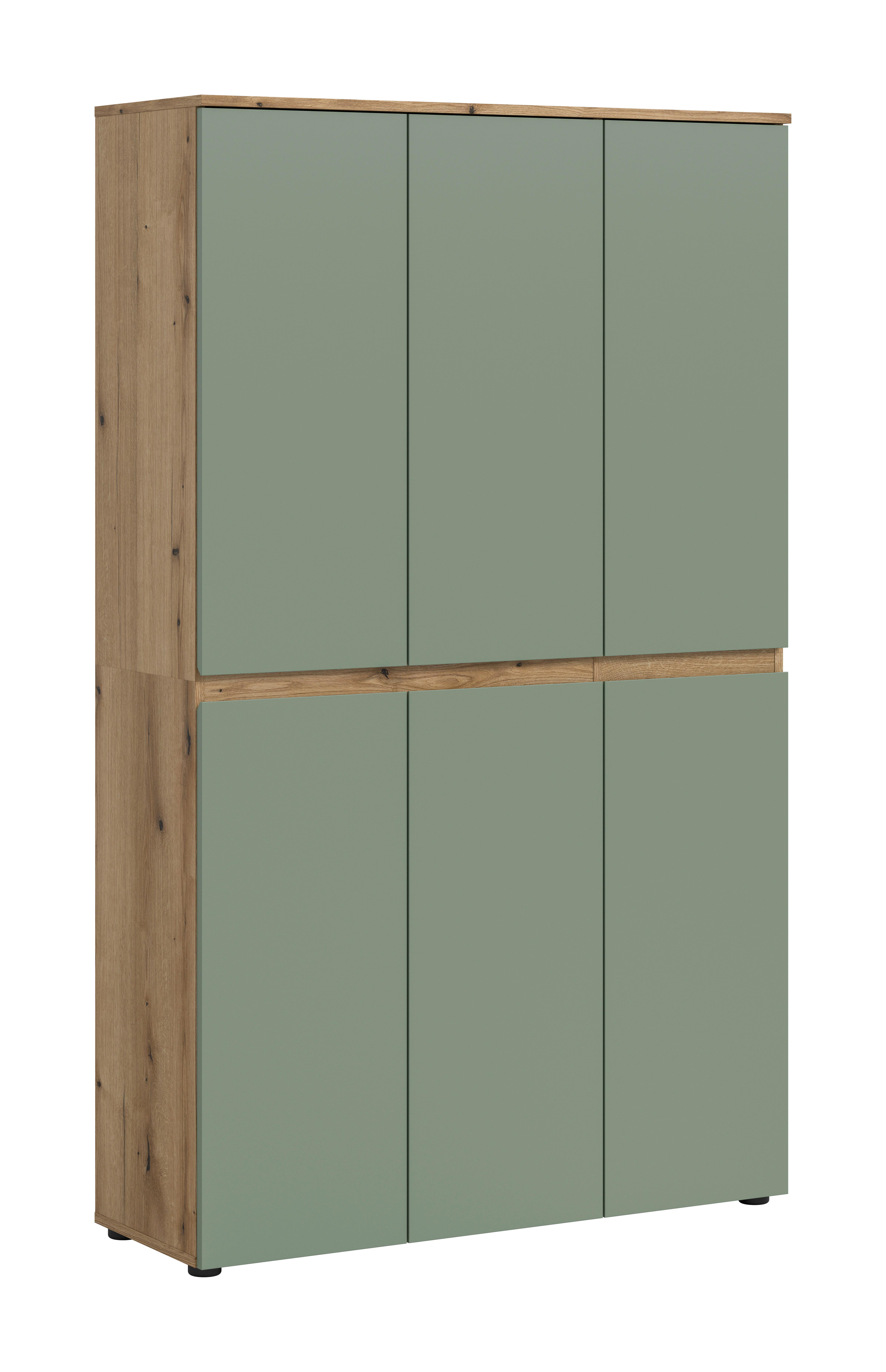 Garderobenschrank Eichefarben/graugrün B: 105 Cm