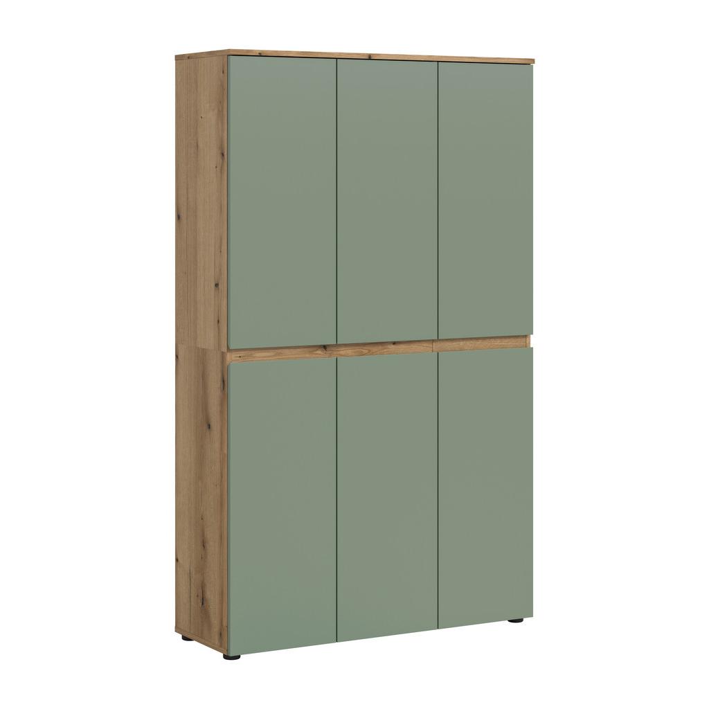 SCHUHSCHRANK Eichefarben/Graugrün B: 105 cm