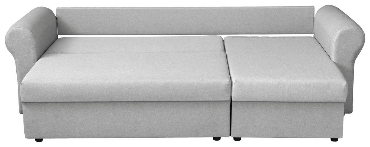 Ecksofa Sara - Hellgrau/Schwarz, Design, Textil (248/143cm) - P & B