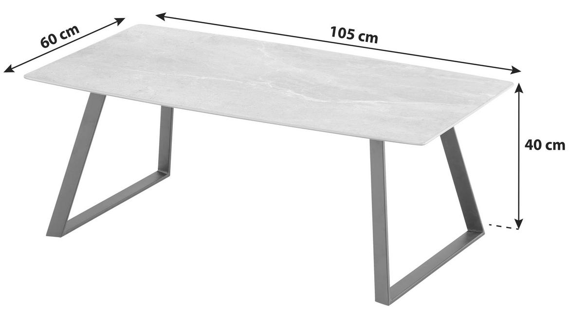 Couchtisch mit Glasplatte Living Schwarz - Anthrazit/Schwarz, MODERN, Glas/Metall (105/40/60cm)