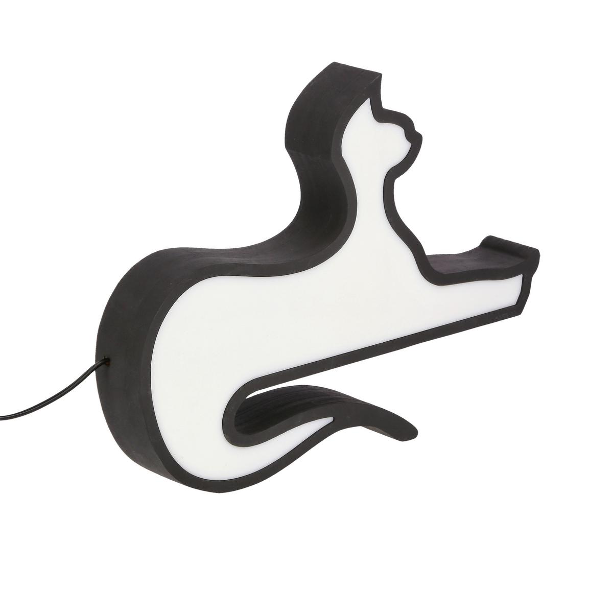 Kindertischleuchte 41-11817 Cat - Schwarz, Basics, Holzwerkstoff/Kunststoff (28.5/3.5/20.5cm)