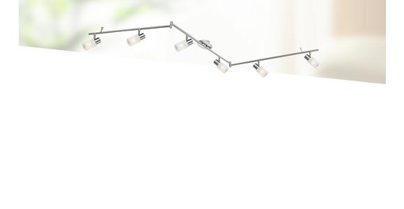 Strahler Elke 6-flammig Verstellbar L: 216 Cm - Chromfarben/Weiß, KONVENTIONELL, Glas/Metall (216cm) - James Wood