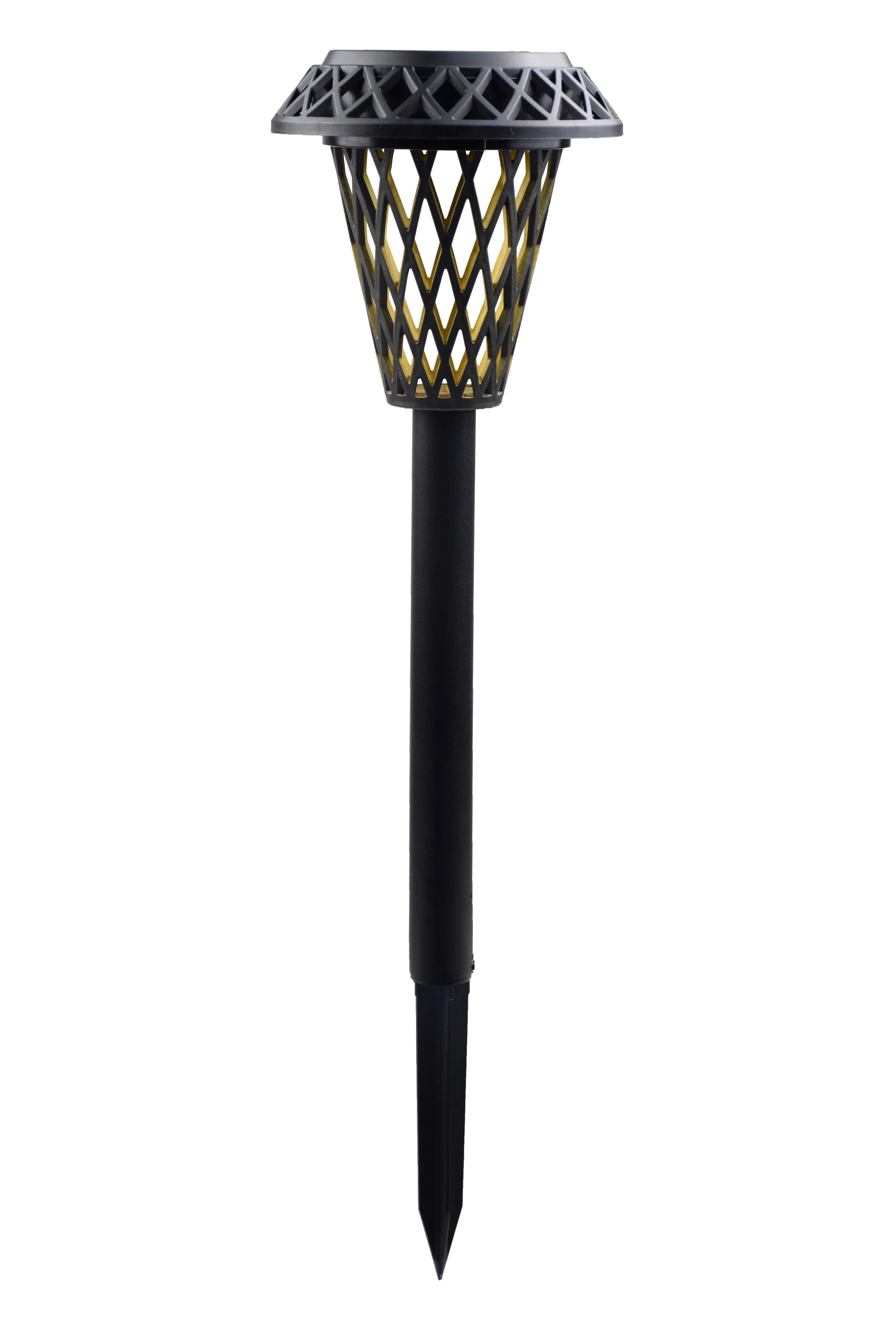 Solarleuchte mit Erdspieß 1 Dekoleuchtmittel H: 43 cm - Schwarz, KONVENTIONELL, Kunststoff (11,8/11,8/43cm) - Homezone