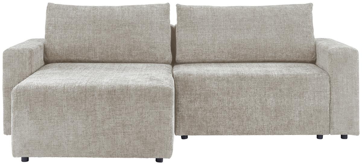 Ecksofa Dallas - Beige/Schwarz, MODERN, Holz/Kunststoff (173/258cm)