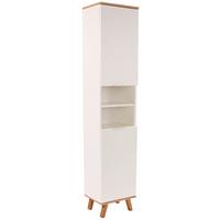 Hochschrank Mit 2 Drehtüren Turin 5 40cm Weiß/Eiche Dekor - Eiche Wotan/Weiß, MODERN, Holzwerkstoff (40/195/30cm)