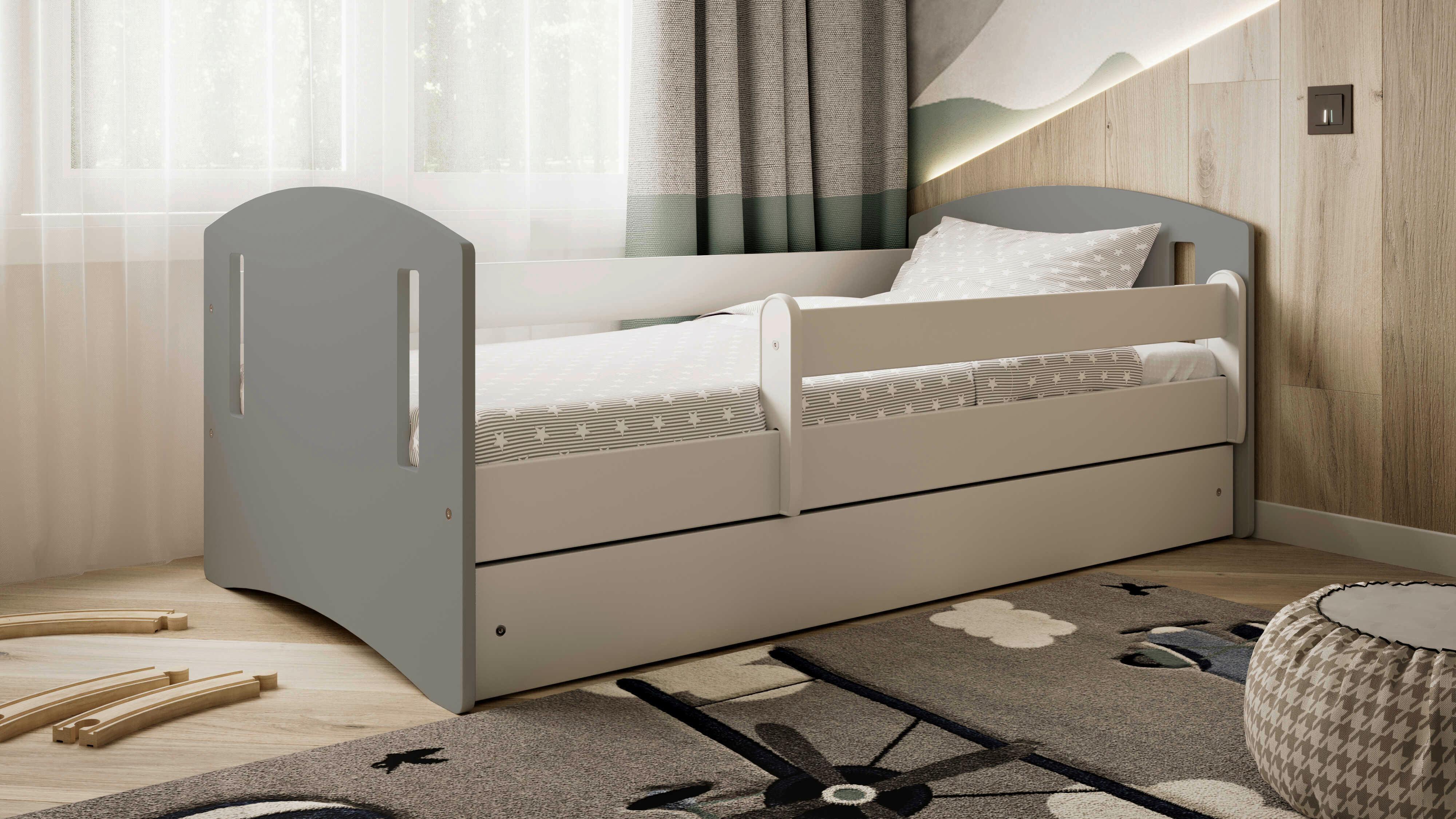 KINDER-/JUNIORBETT Classic Grau/Weiß 80x180cm - Birkefarben/Weiß, MODERN, Holz/Holzwerkstoff (80/180cm) - MID.YOU