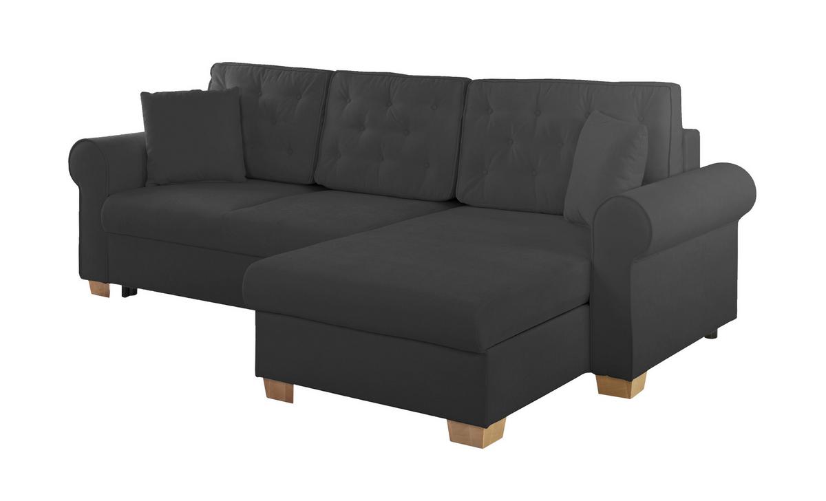 Ecksofa Arles Anthrazit 99 S: 266x161 Cm - Anthrazit/Buchefarben, Design, Textil (266/161cm) - MID.YOU