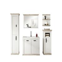 Badezimmer Florenz Pinienfarben B: 205cm - Weiß/Pinienfarben, Design, Naturmaterialien/Holzwerkstoff (205/200/46cm) - MID.YOU