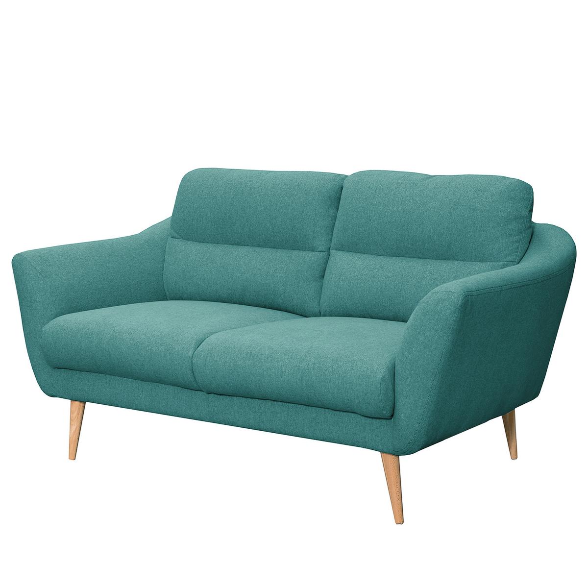 2-Sitzer-Sofa Tromso Türkis B: 158 cm - Türkis/Buchefarben, Design, Textil (158/87/88cm) - Livetastic