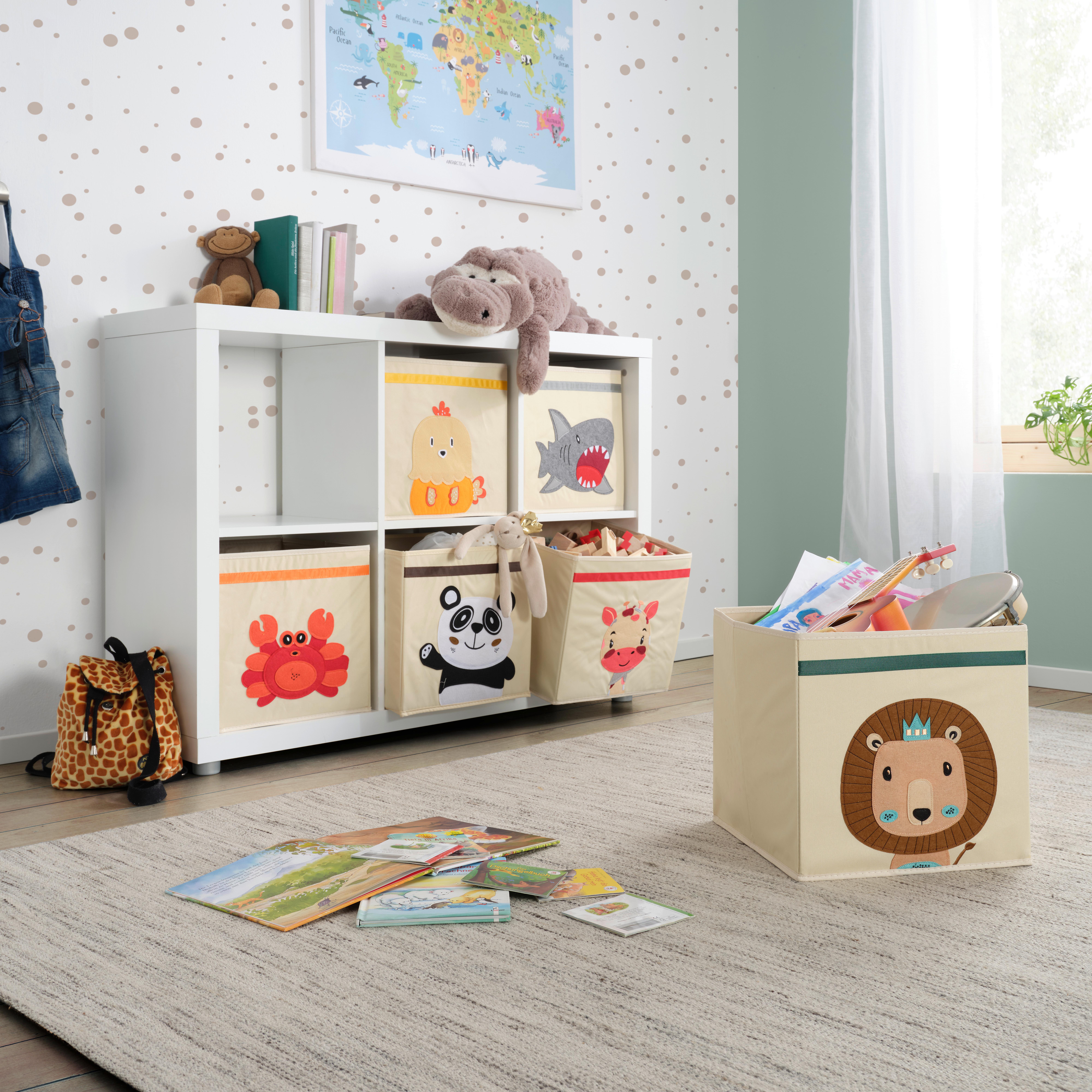 Skladací Box Peter - Ca. 34l -Ext- - krémová, kartón/textil (33/32/33cm) - Modern Living