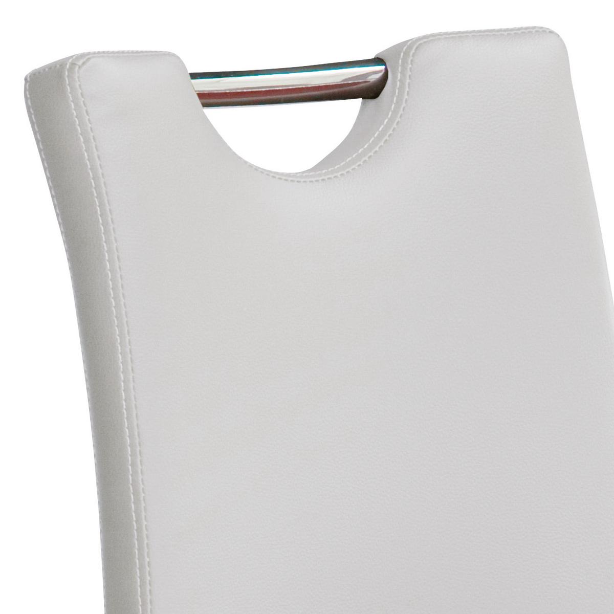 Barhocker höhenverstellbar Bardo Weiß/Edelstahlfarben - Edelstahlfarben/Weiß, Design, Textil/Metall (42/90-115/50cm) - Livetastic