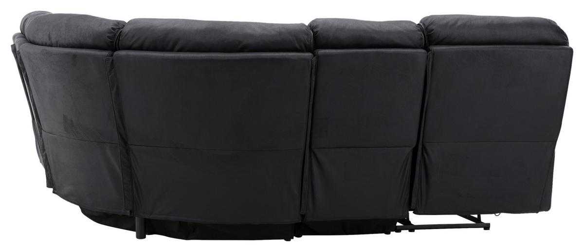 Ecksofa Saranda - Schwarz, Design, Textil (338/338cm) - Livetastic