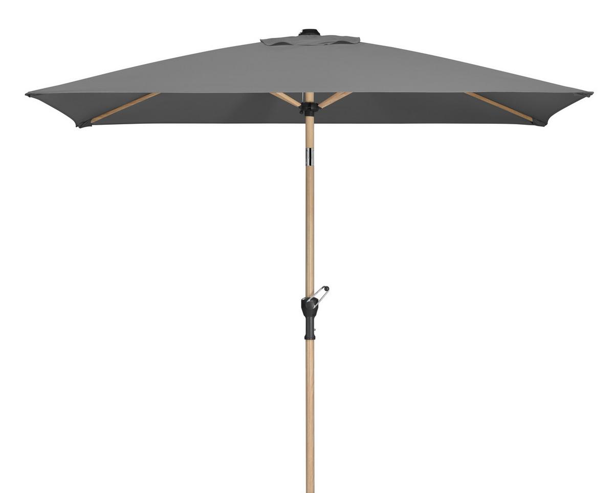 Sonnenschirm Cordoba BxHxT: 150x231x230 cm Anthrazit - Eichefarben/Anthrazit, Basics, Textil/Metall (150/231/230cm) - Schneider