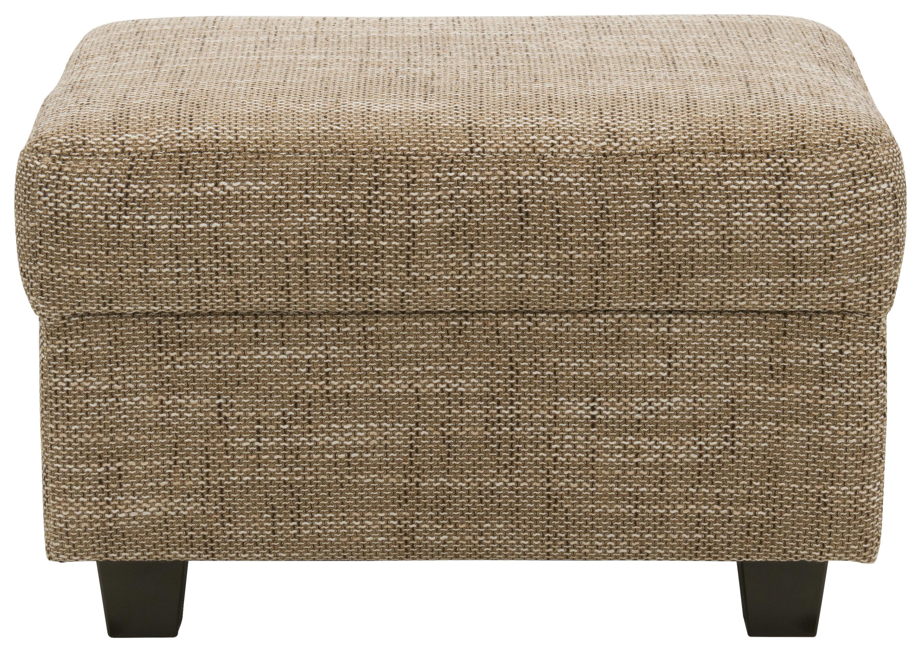 Polsterhocker Norma Braun/beige Webstoff H: 41 Cm - Wengefarben/Beige, Design, Textil (67/41/52cm) - MID.YOU
