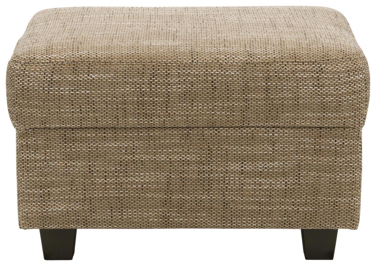 Polsterhocker Norma Braun/beige Webstoff H: 41 Cm - Wengefarben/Beige, Design, Textil (67/41/52cm) - MID.YOU
