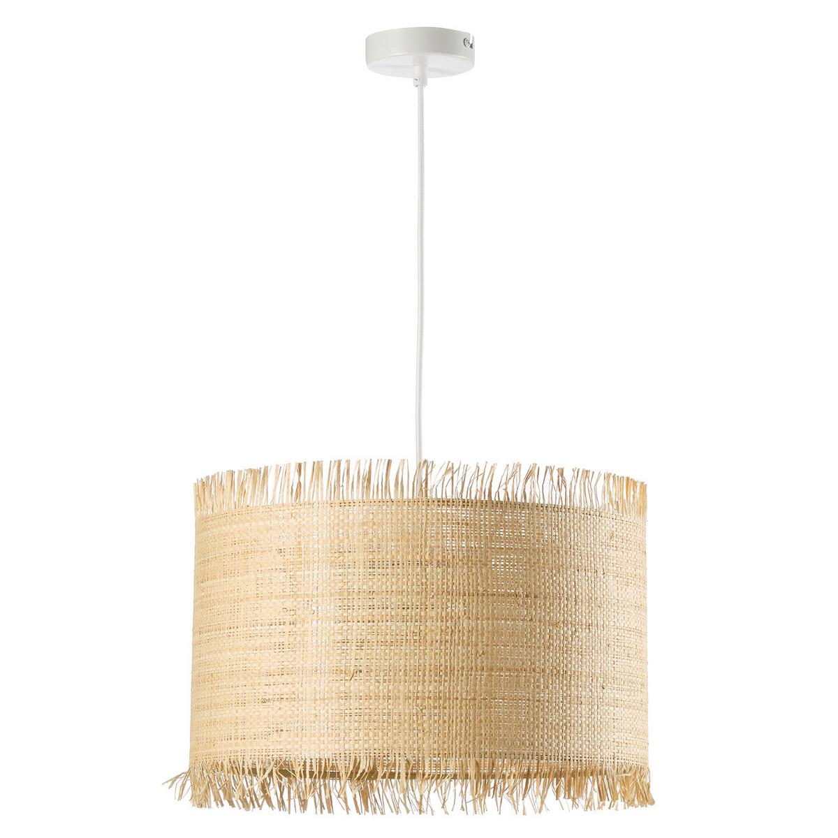 Pendelleuchte Fringilla Sandfarben L: 40 cm - Sandfarben, Natur, Holz (40/40/130cm)