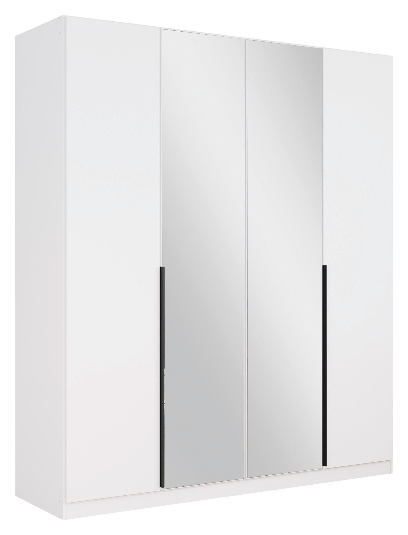 Drehtürenschrank Skyla Weiß/Glas B: 181 cm
