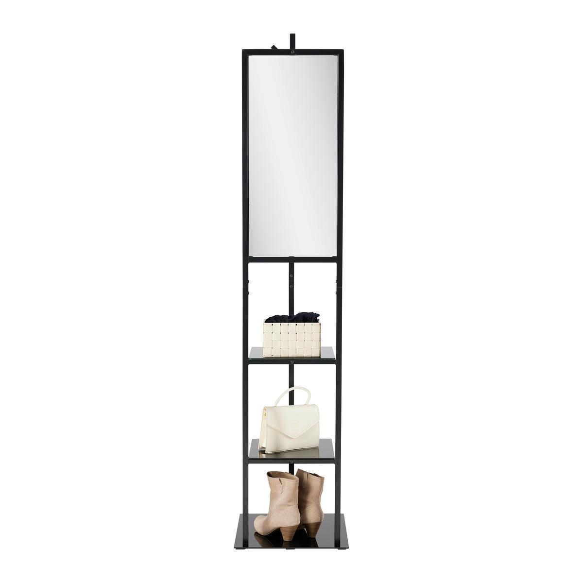 STOJAN DO ŠATNY IMOLA -EXKLUSIV- - černá, Moderní, kov/sklo (40/182/40cm) - Mömax