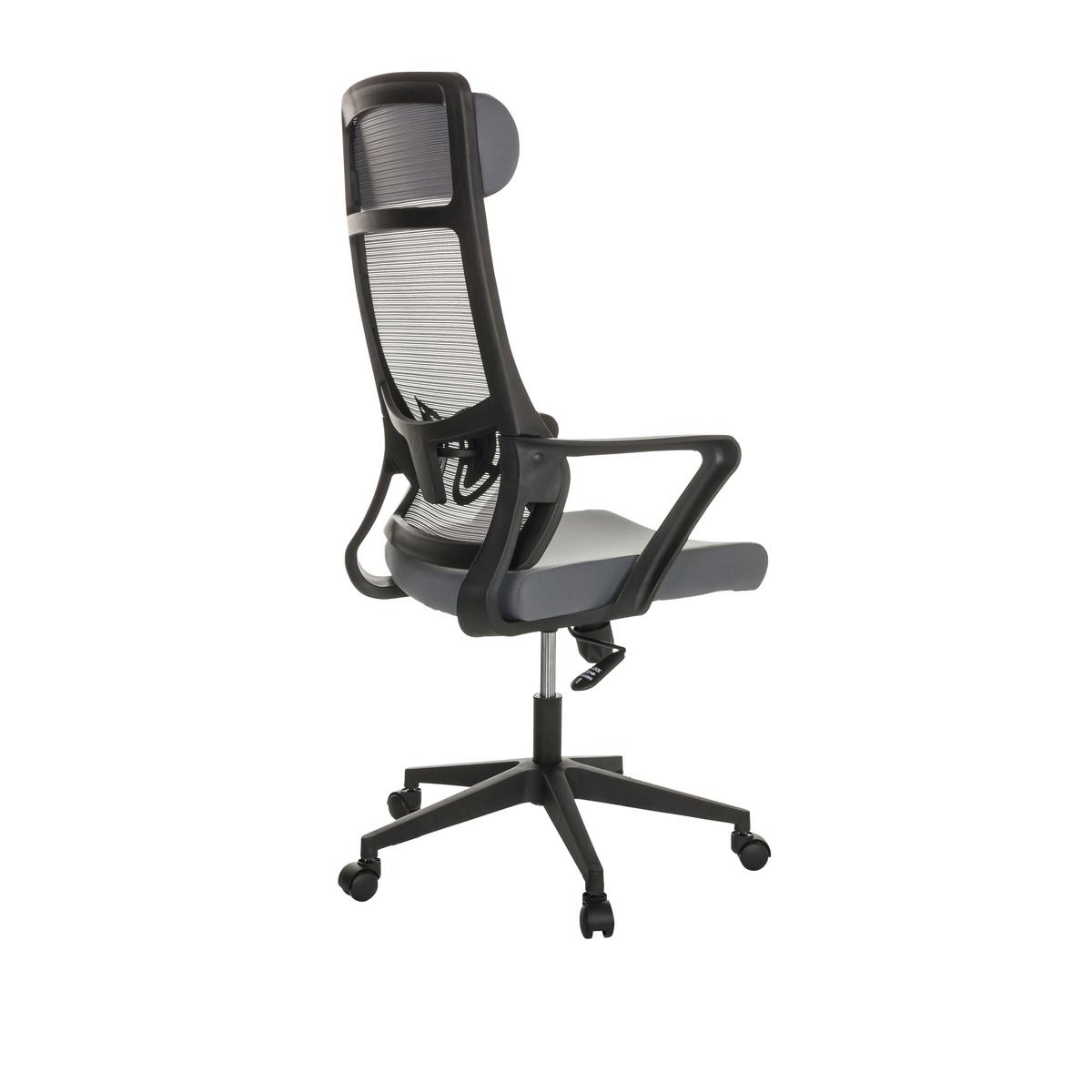 Drehstuhl Nekeo - Schwarz/Grau, Basics, Kunststoff/Textil (69/122-132/69cm) - MID.YOU