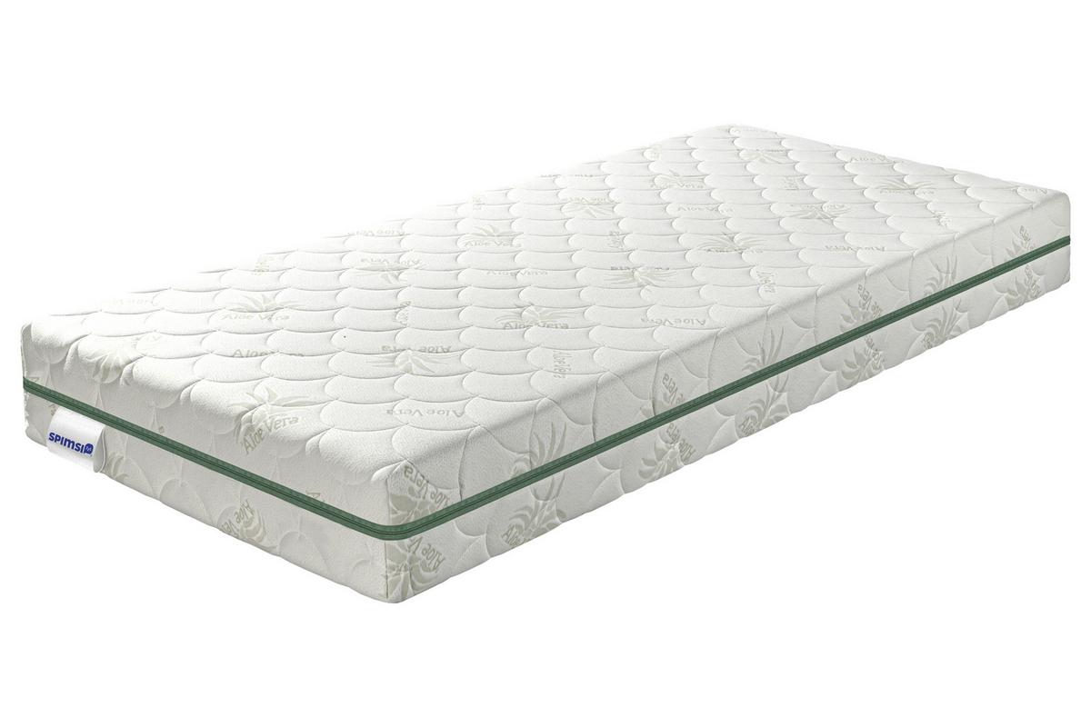 Matrac z pamäťovej peny Aloe H3/ H4, V: 18cm - bílá/zelená, Lifestyle, textil (80/200cm) - Spimsi