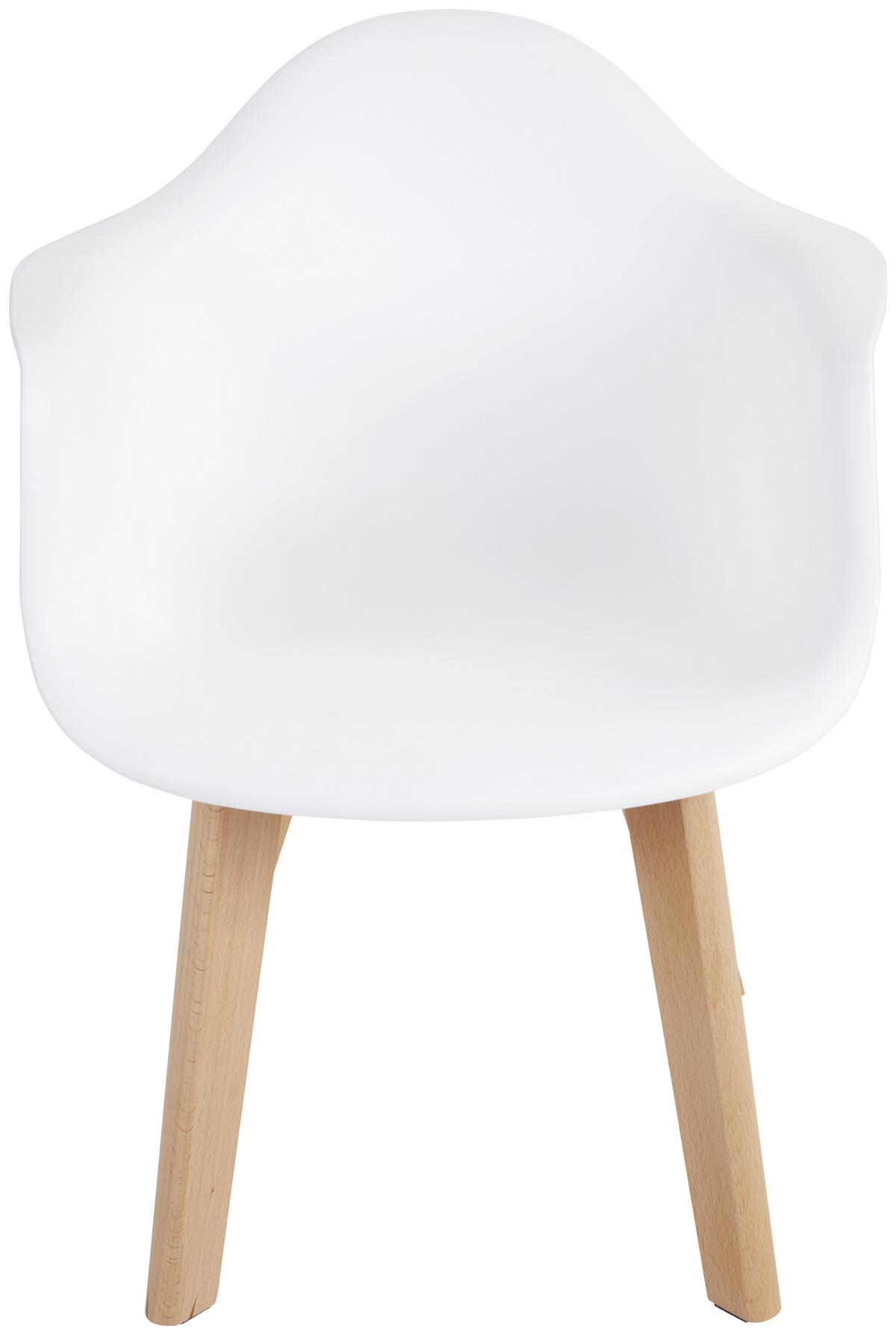 Kinderstuhl Bambino Echtholz Buchef./Weiß Sitzhöhe 32,5 cm - Buchefarben/Weiß, MODERN, Holz/Kunststoff (42/57,5/30cm) - Ondega