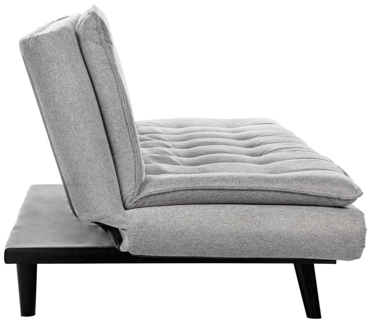 Rozkládací pohovka SUN, šedá, sklopná, max. 360 kg - šedá/černá, Moderní, dřevo/textil (190/83/93cm) - Mömax