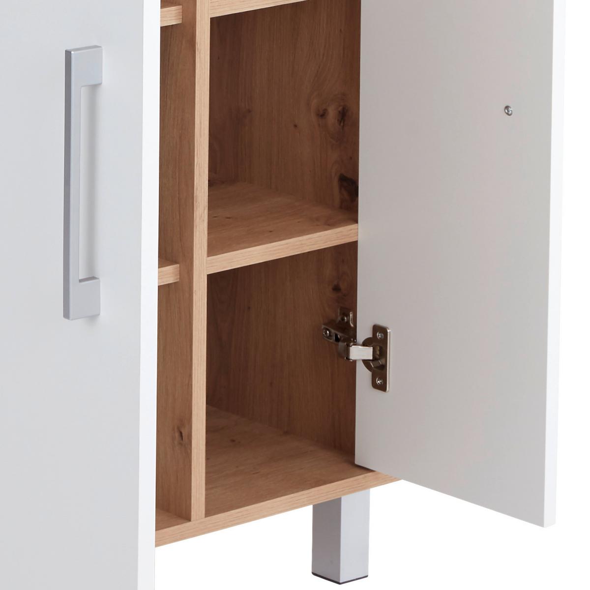 Polc Box - tölgyfa színű/fehér, Modern, faalapú anyag (75/205/40cm) - Ondega