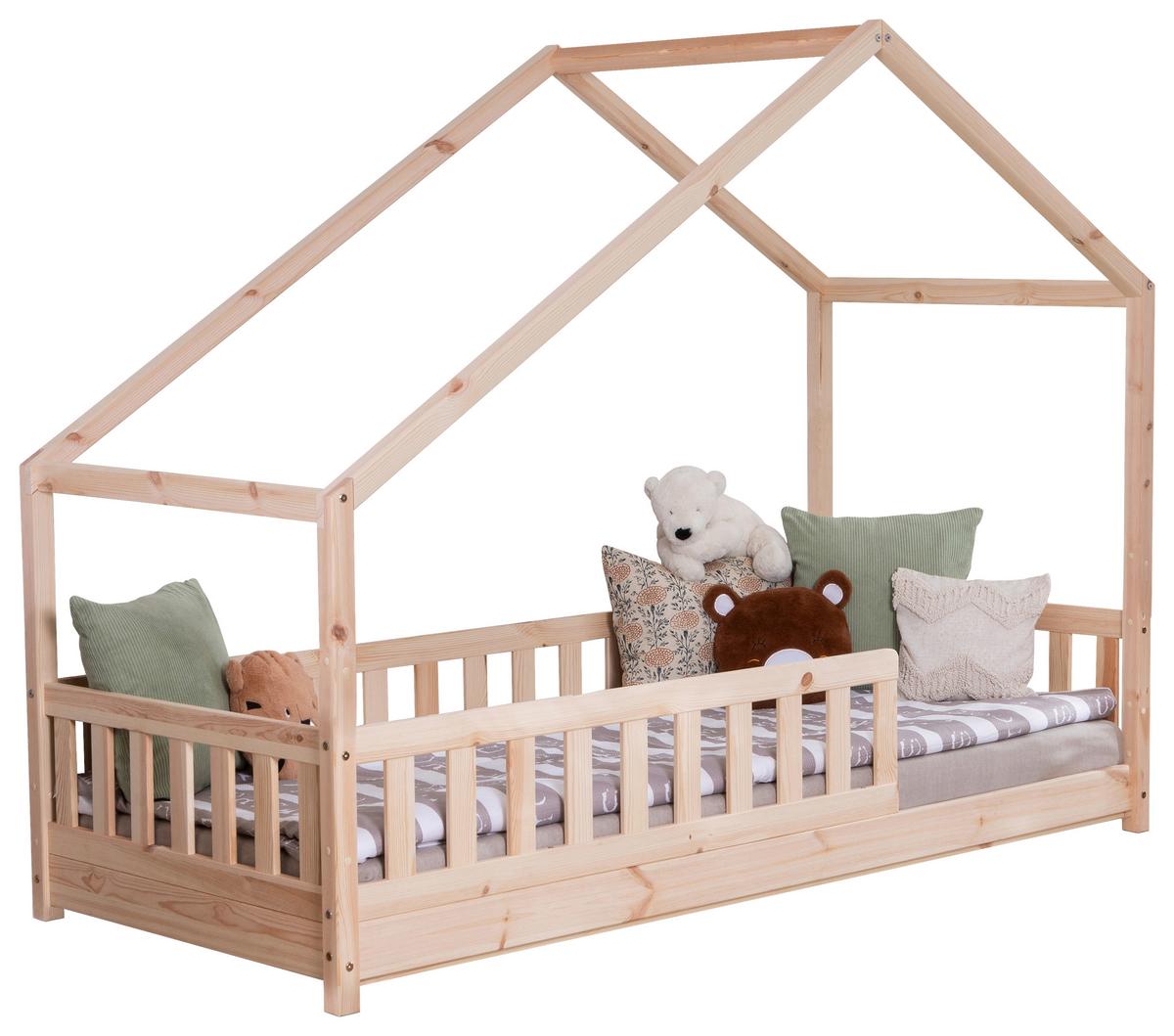 Hausbett Lou Naturfarben B: 140 Cm - Naturfarben/Weiß, MODERN, Holz/Textil (140/200cm) - MID.YOU