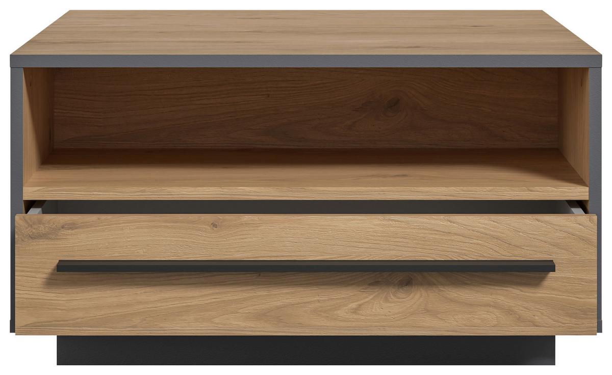 Couchtisch Nadiro B: 70 cm Wildeiche Dekor/Schwarz Matt - Eichefarben/Schwarz, Trend, Holzwerkstoff (70/39/70cm) - Livetastic