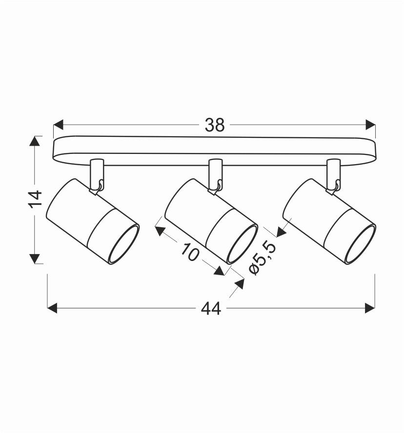 Strahler 93-27436 Tobi - Goldfarben/Schwarz, Design, Metall (44/5,5/14cm)