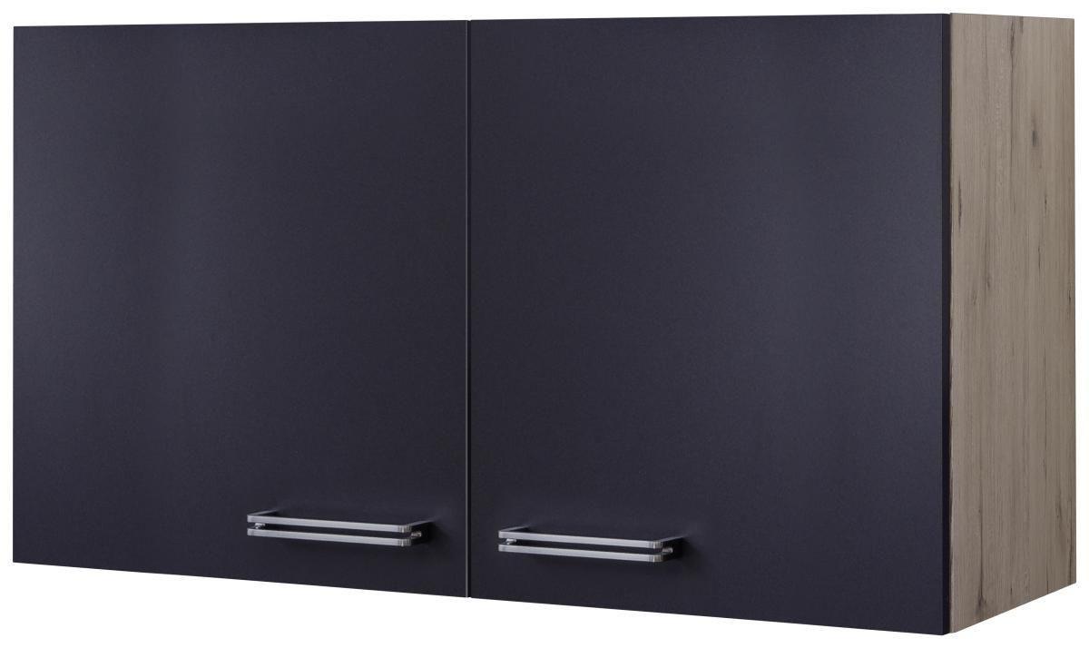 KUCHYŇSKÁ HORNÍ SKŘÍŇKA MILANO - barvy dubu/antracitová, Moderní, kov/kompozitní dřevo (100/54/32cm)