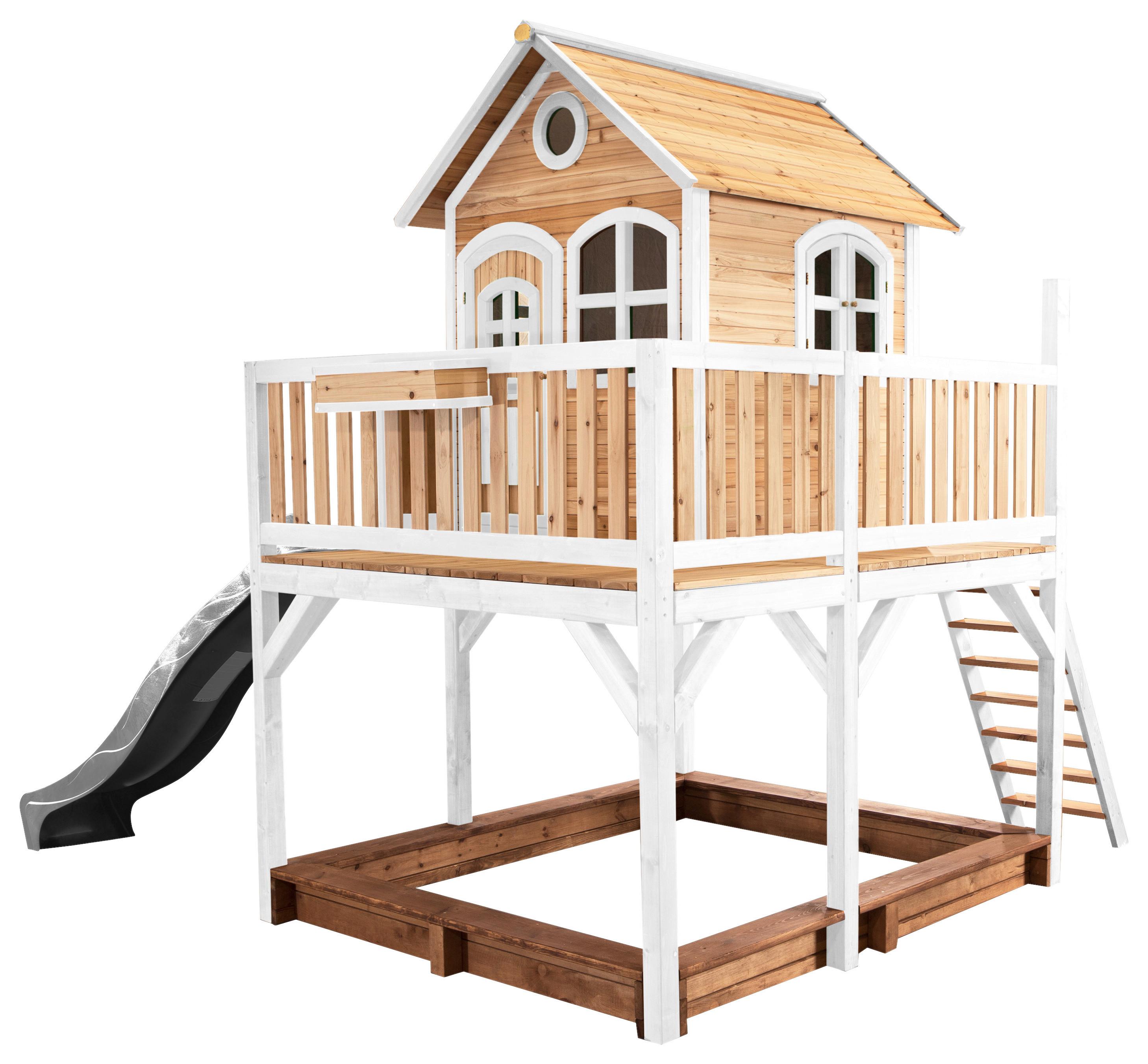 Spielturm A030.151.81 - Braun/Weiß, KONVENTIONELL, Holz (377/291/255cm) - Ambia Garden