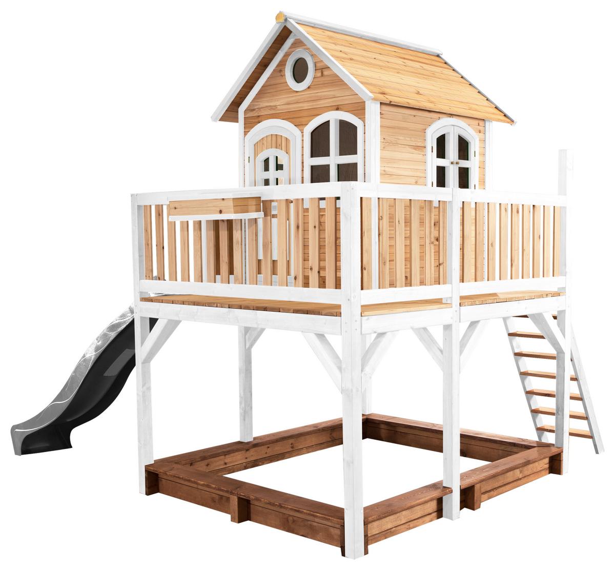 Spielturm A030.151.81 - Braun/Weiß, KONVENTIONELL, Holz (377/291/255cm) - Ambia Garden