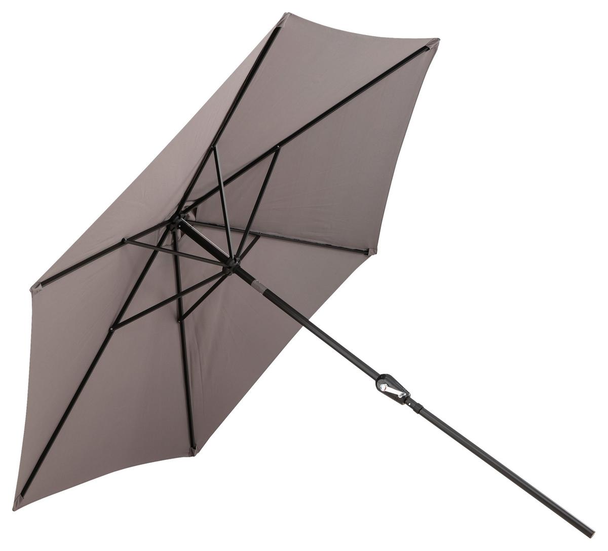 Sonnenschirm Leeds DM: 300cm H: 243cm Grau - Grau, KONVENTIONELL, Textil/Metall (300/300cm) - Gardenson