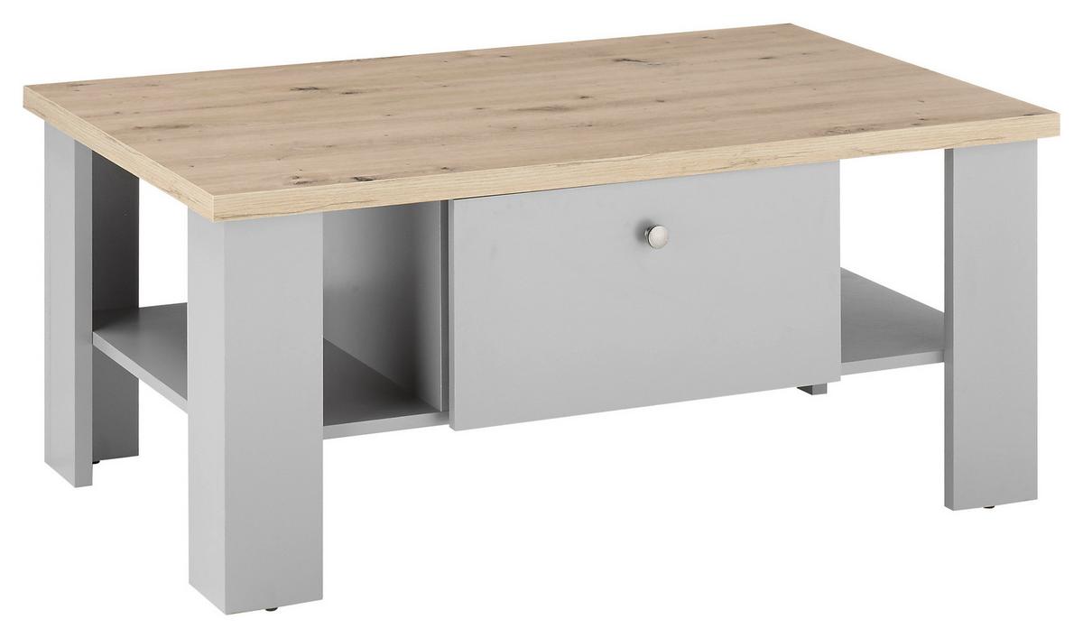 Couchtisch Chambord Hellgrau/Eiche Dekor B: 107cm - Eichefarben/Hellgrau, Design, Holzwerkstoff (107/46/67cm) - MID.YOU