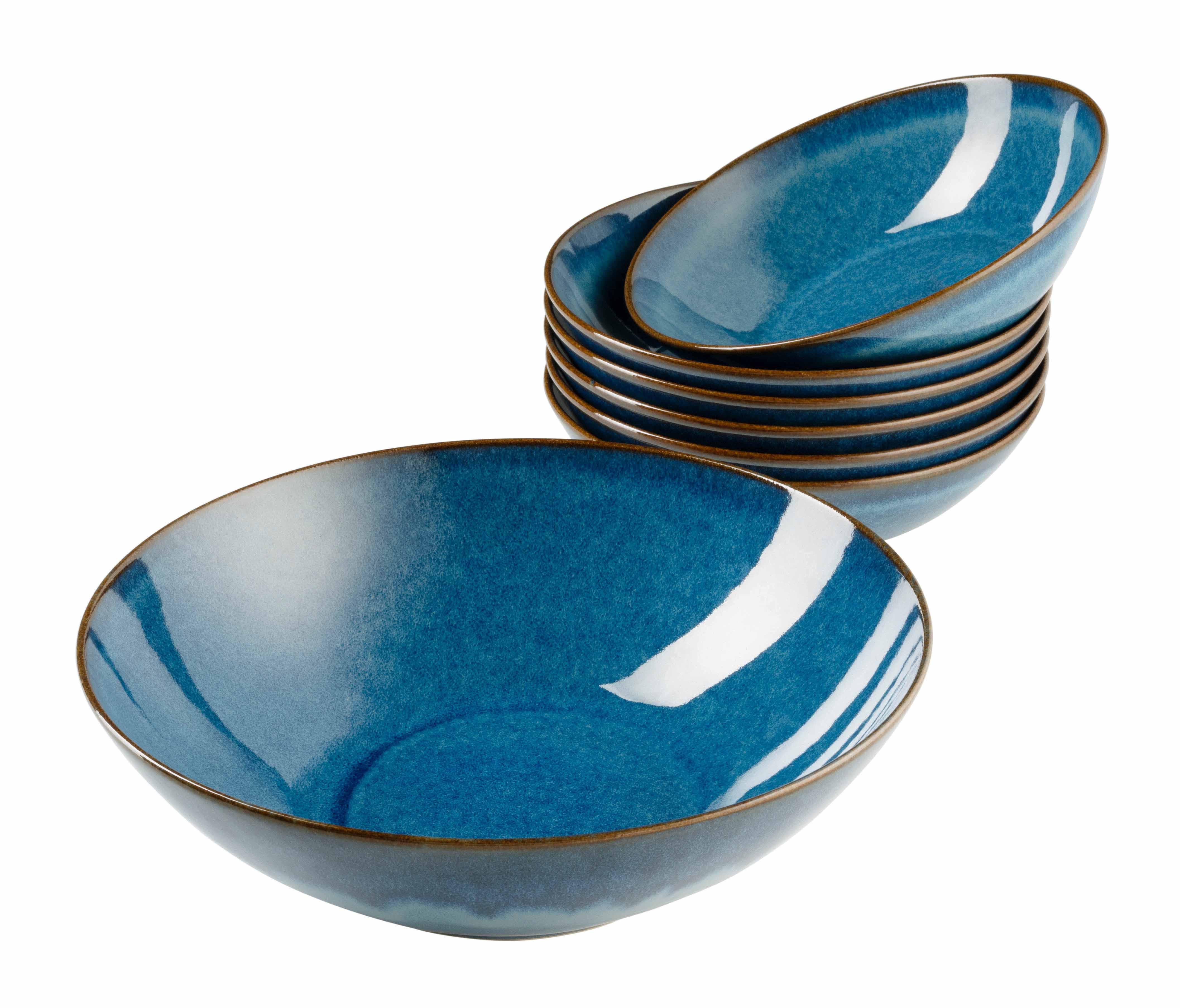 Salatset Königsblau Blau 7-Teilig - Blau, Basics, Keramik (35,5/36,5/31,5cm) - Mäser