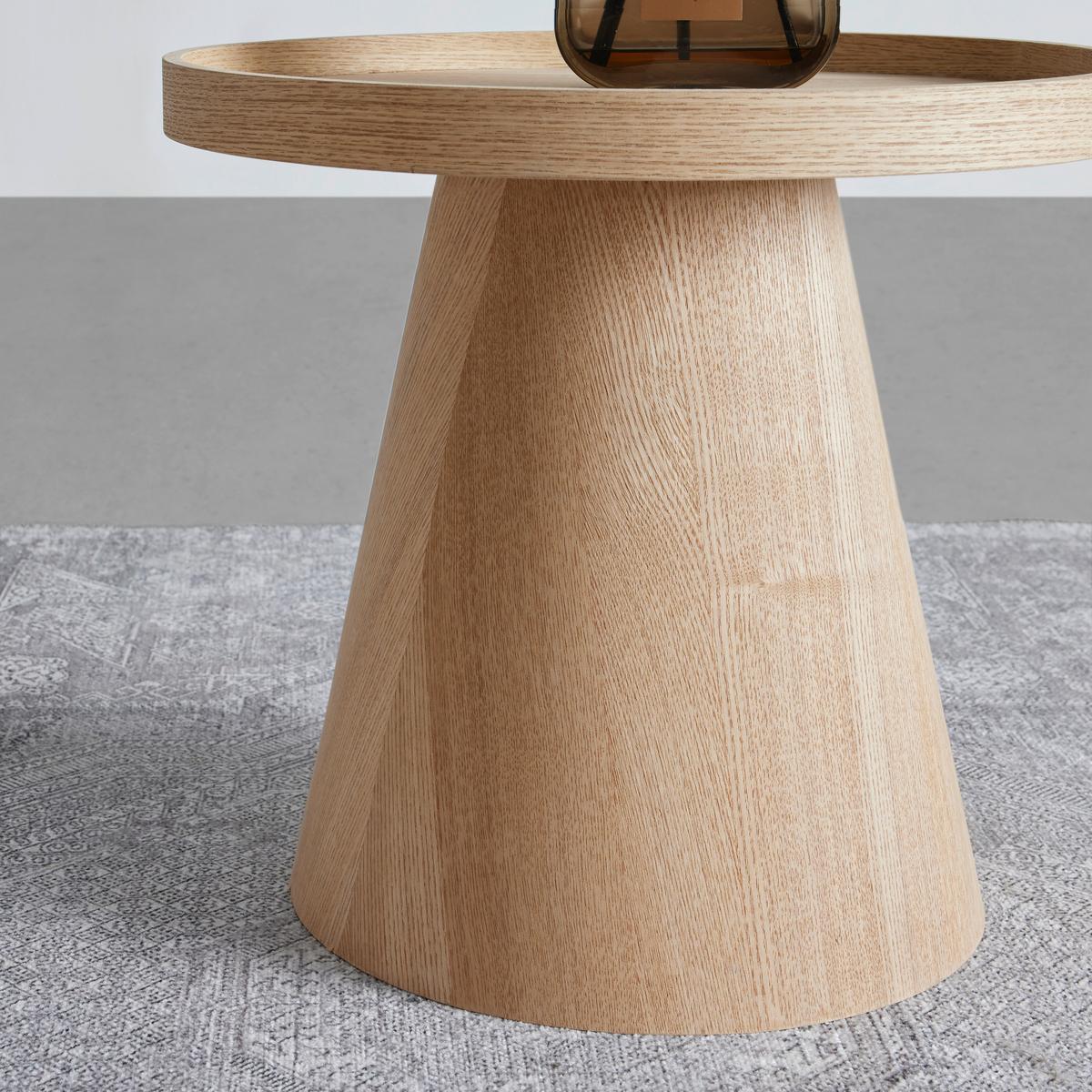 Odkládací stolek P: 38cm - přírodní barvy, Moderní, dřevo/kompozitní dřevo (38/38cm) - Premium Living