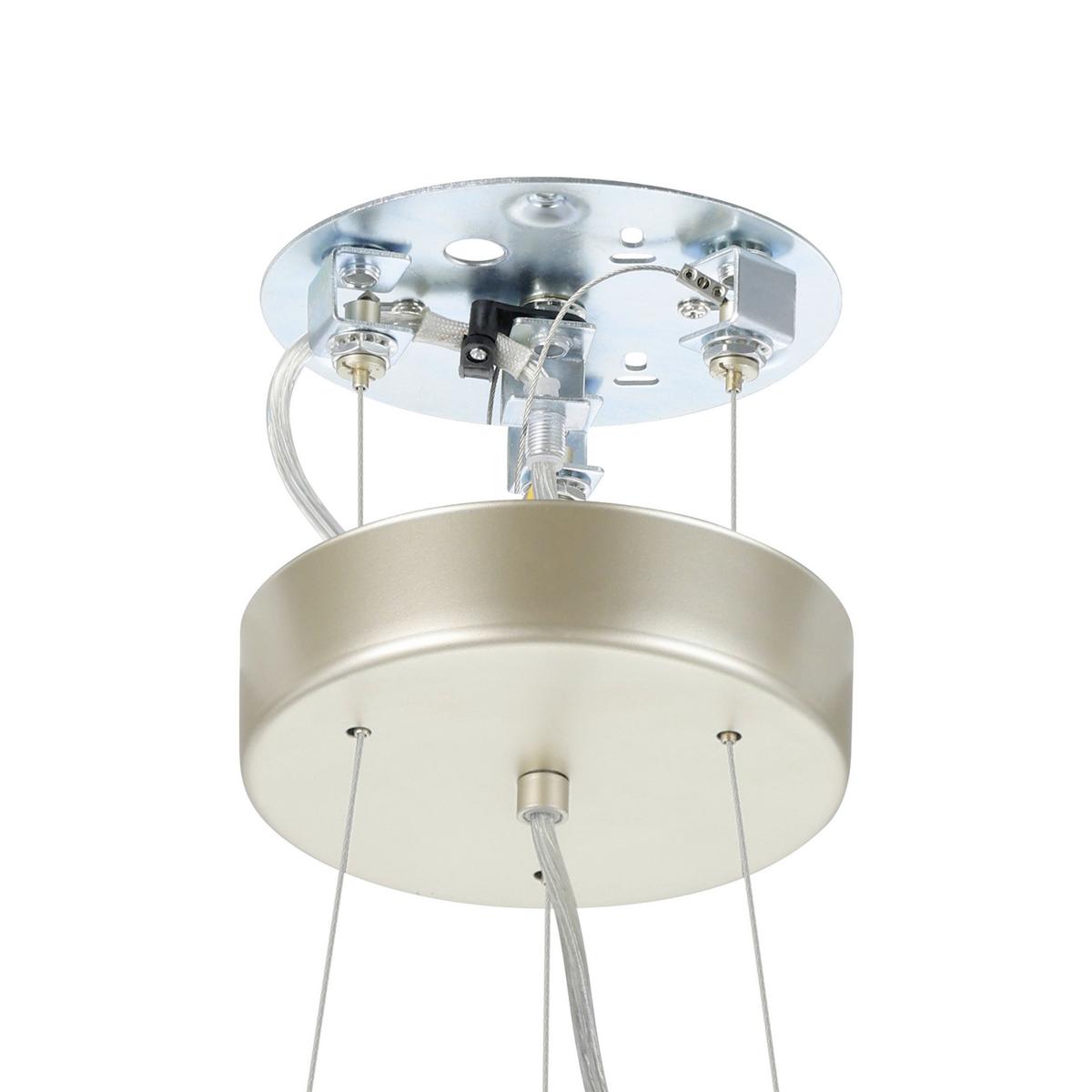 Hängeleuchte Viserbella H: 110 Cm 3-Flammig - Champagner/Goldfarben, KONVENTIONELL, Textil/Metall (53/110cm) - Eglo