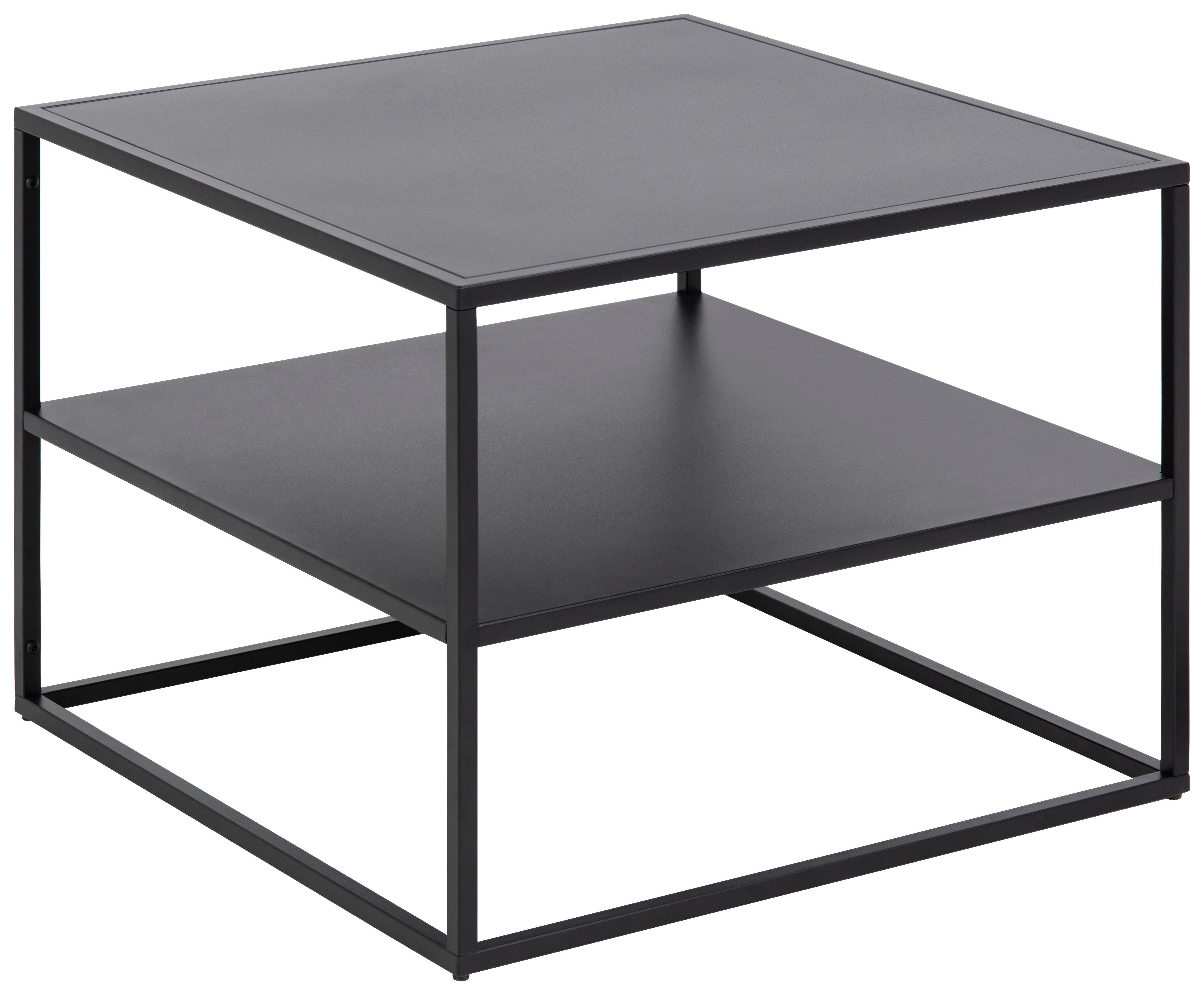 Couchtisch aus Stahl Mit Ablage Newton, Schwarz - Schwarz, Trend, Metall (60/60/45cm) - MID.YOU