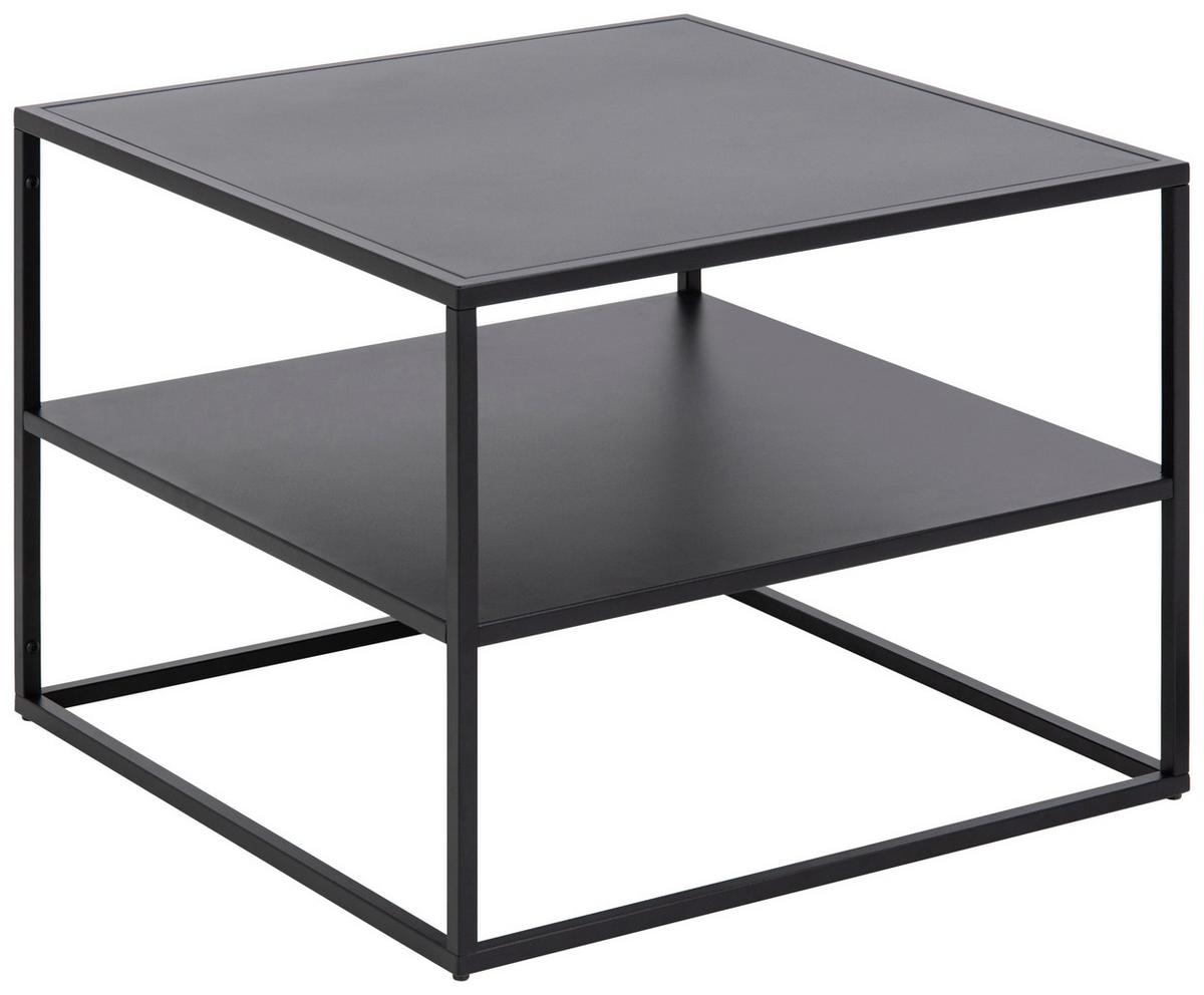 Couchtisch aus Stahl Mit Ablage Newton, Schwarz - Schwarz, Trend, Metall (60/60/45cm) - MID.YOU