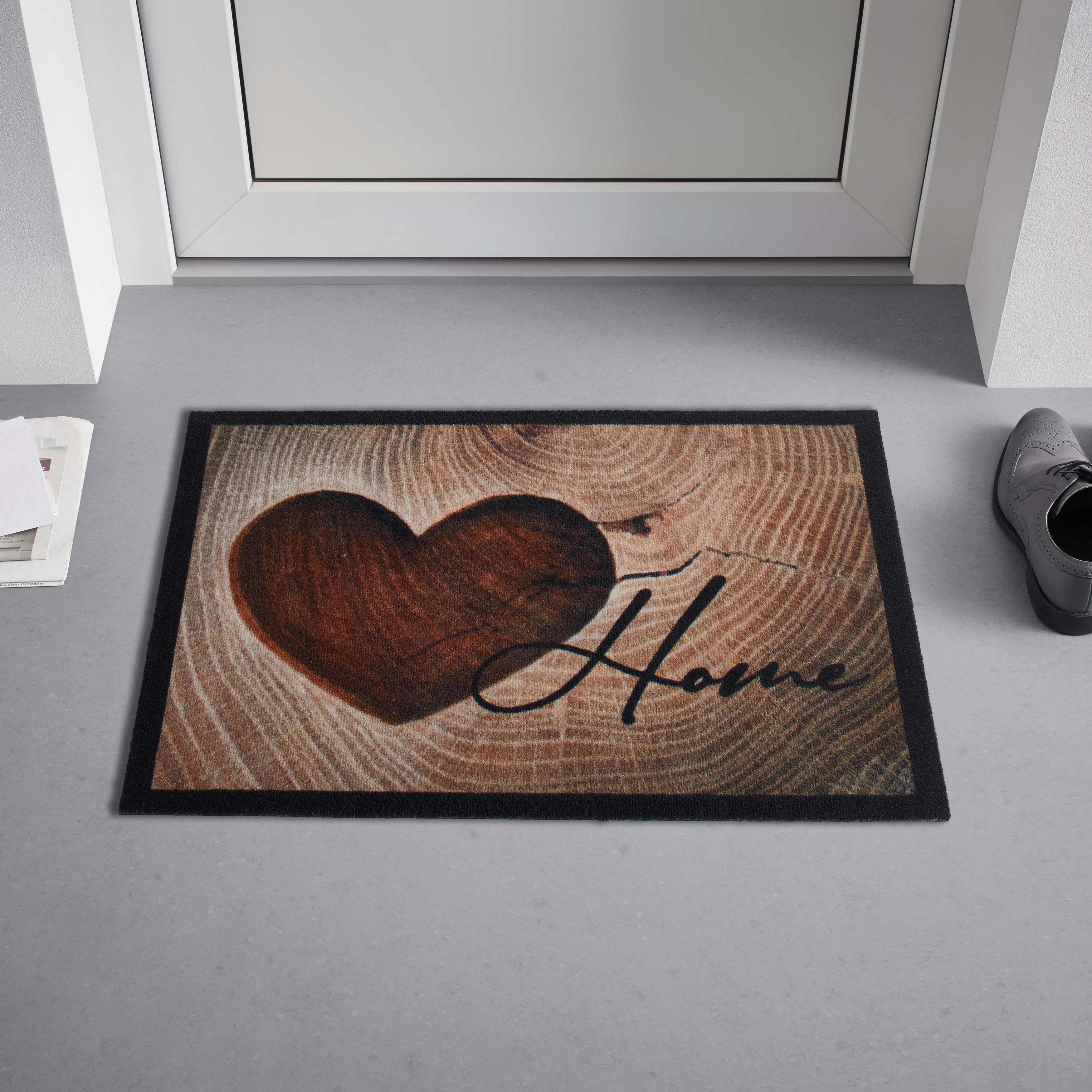 DVEŘNÍ ROHOŽKA Love Home Wood, 50/70cm - hnědá, Basics, plast (50/70cm) - Modern Living