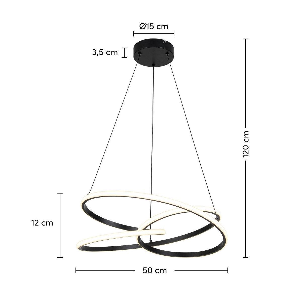 ZÁVESNÉ LED SVIETIDLO MOFER -AKT- - čierna, Modern, kov/plast (50/120cm) - Premium Living