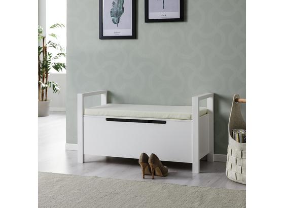 Lavica Len - biela, Moderný, drevo (87/48/38cm) - Modern Living Lavica Len - biela, Moderný, drevo (87/48/38cm) - Modern Living