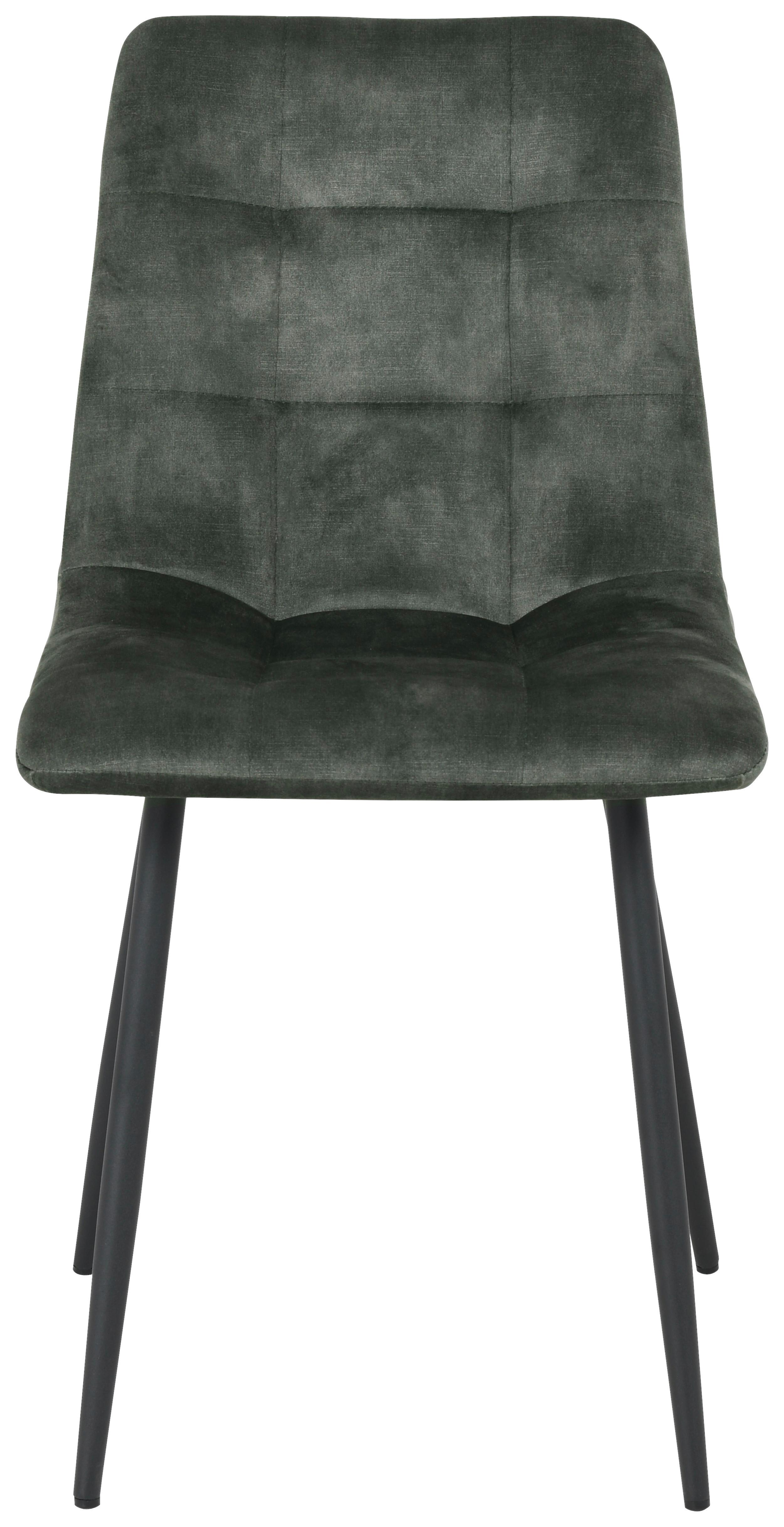 Szék Lech - fekete/sötétzöld, Konventionell, textil/fa (45/88/55cm) - Best Price