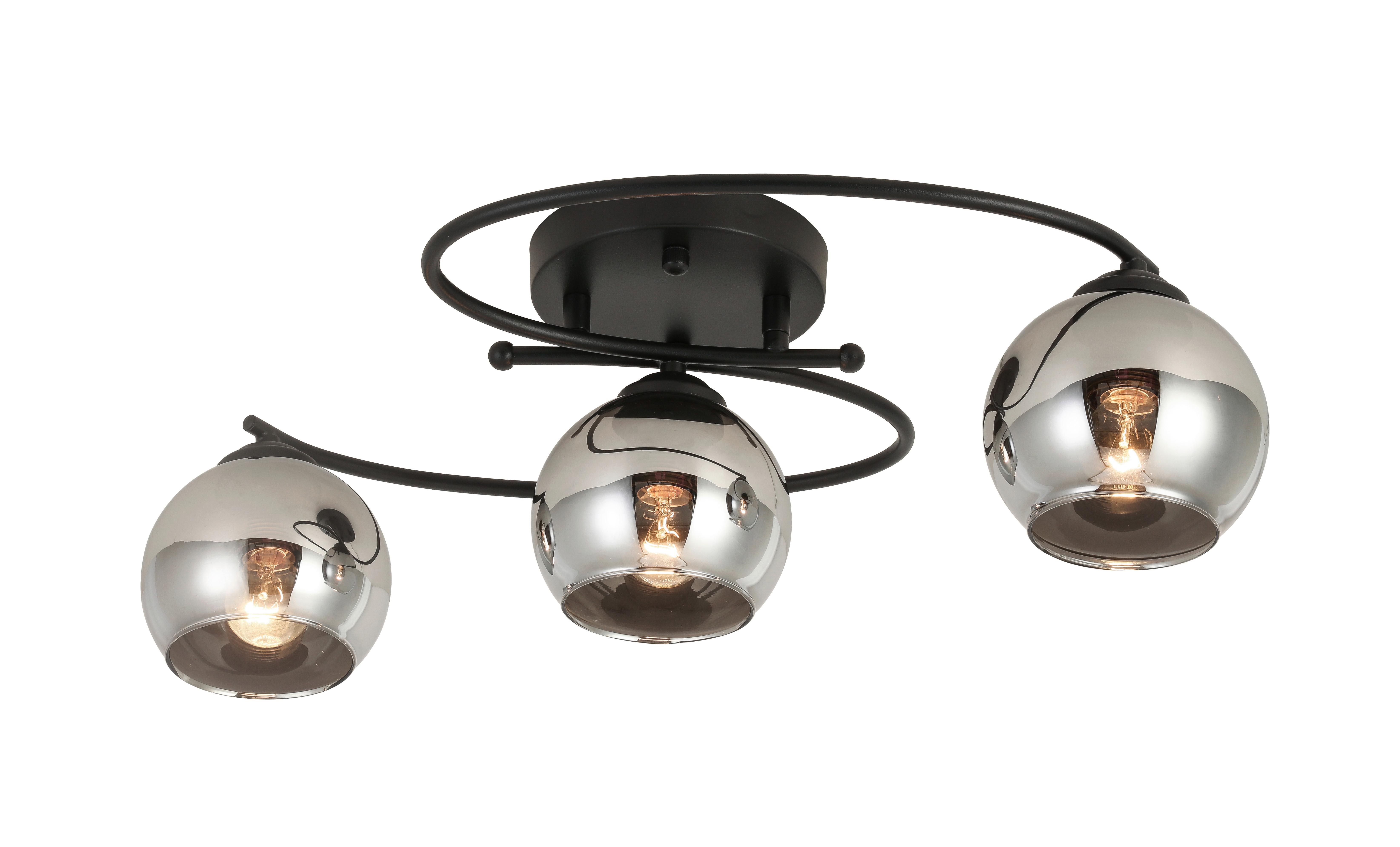 Stropní svítidlo MIOM - černá/barvy chromu, Moderní, kov/sklo (64/32/15cm) - Modern Living