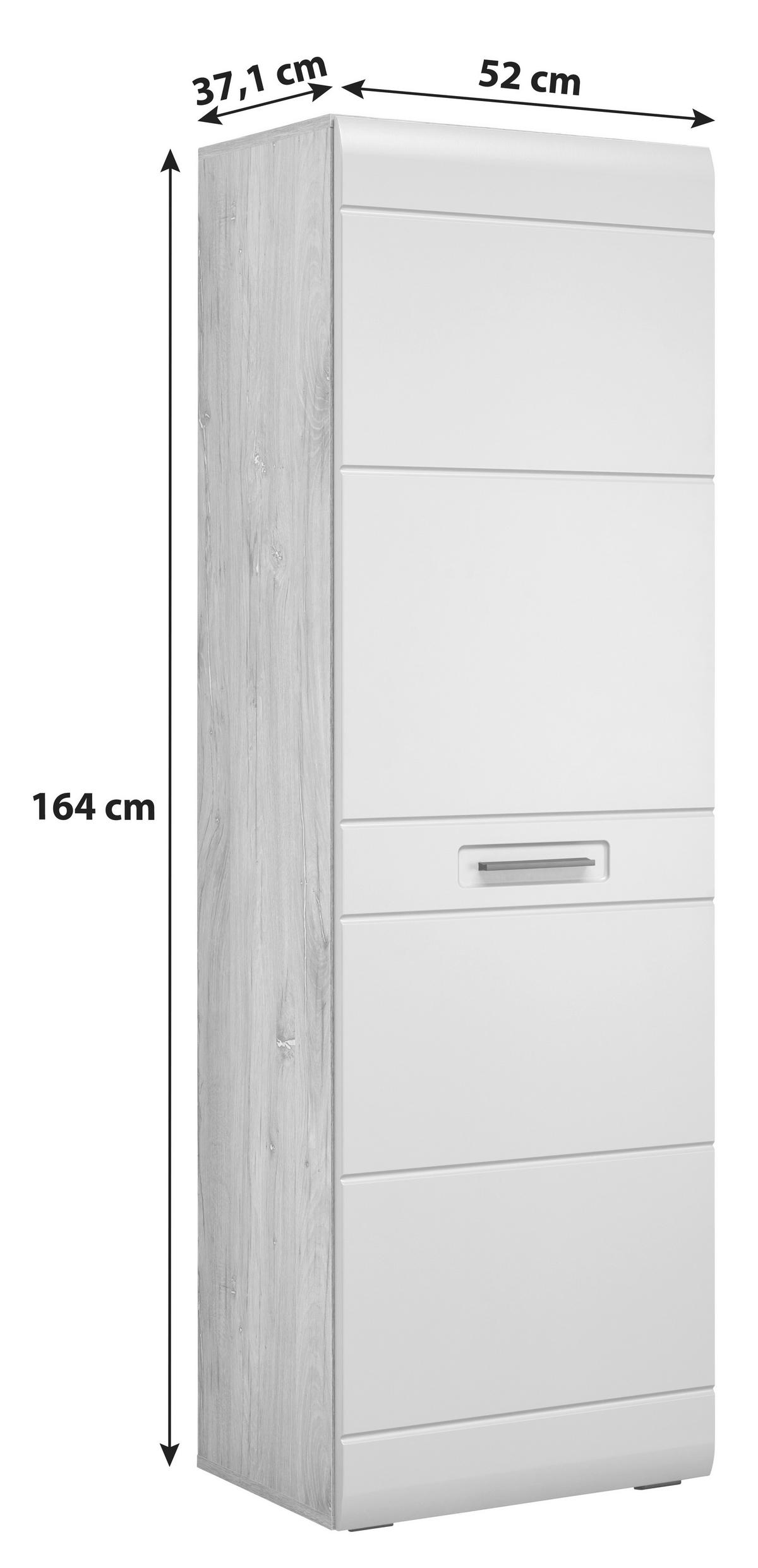 Garderobenschrank Auris Eichefarben B: 52 Cm - Eichefarben/Grau, MODERN (52/164/37,1cm) - Luca Bessoni