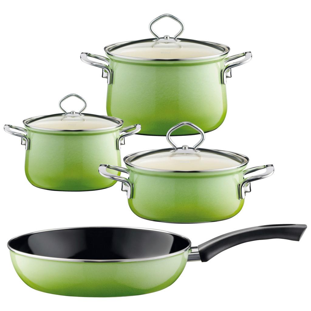 Kochtopfset Smaragd 7-Tlg. Emaille Inkl. Pfanne